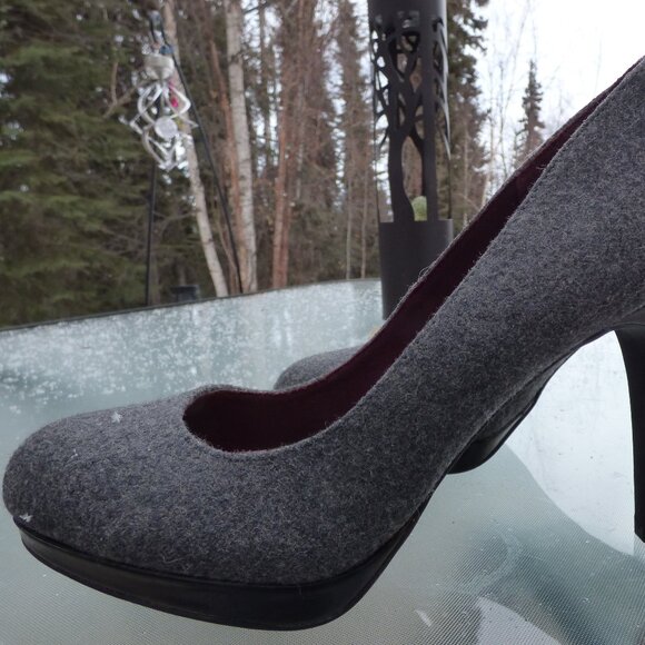 CHRISTIAN SIRIANO GREY FELT LIKE FEELING HIGH HEELS GOTH WEDDING CLUB PARTY 9 - Picture 2 of 14